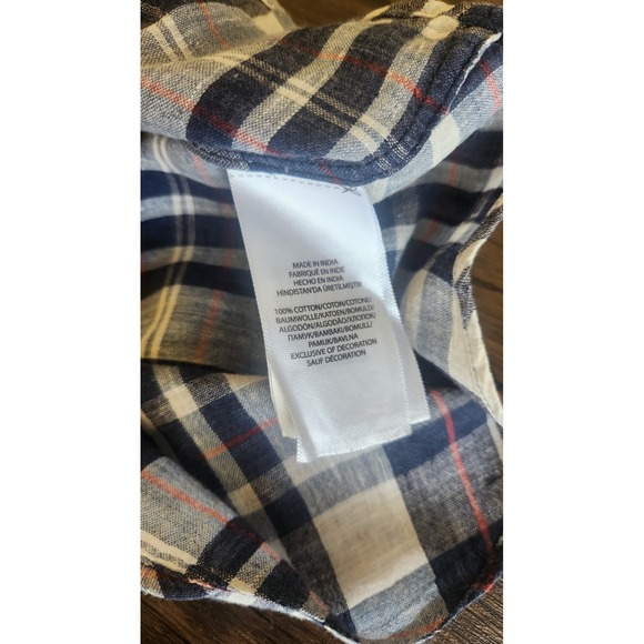 Ralph Lauren Mens XL Bleeding Indian Madras Plaid Short Sleeve Button Shirt Blue - Picture 5 of 7